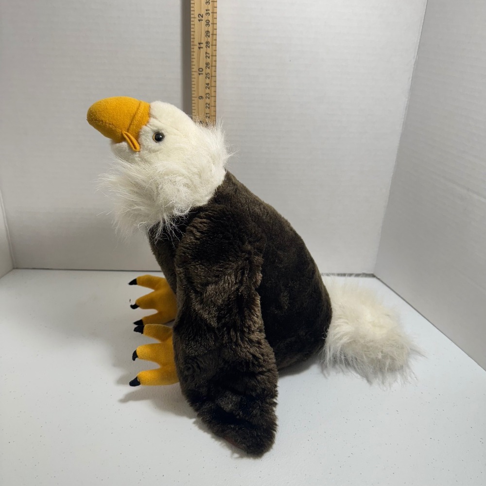 Wild Republic Bald Eagle Plush Toy Stuffed‎ Animal Realistic Detailed Wings Feet